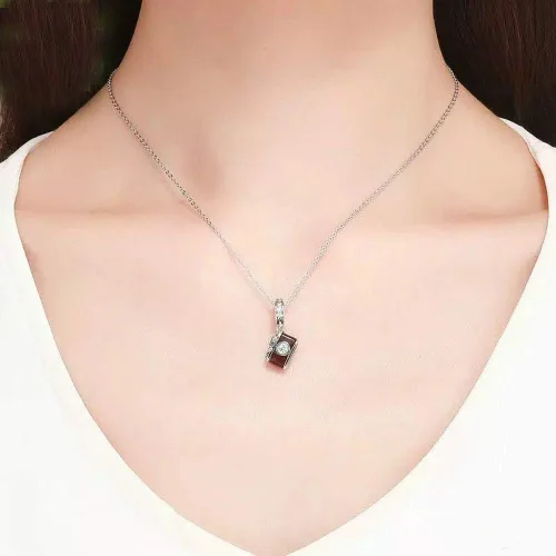 Miniatura 6 de Abalorio de viaje de plata de ley 925 con diseño de cámara para pulsera y collar.