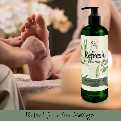 Miniatura 5 de Aceite de masaje refrescante para terapia de masaje con aceites esenciales de eucalipto y menta, todo natural, ideal para dolores musculares. Ideal