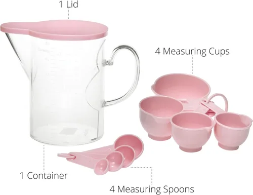 Miniatura 4 de Supreme Housewares - Juego de 10 tazas medidoras y cucharas medidoras de plástico, multiusos para el hogar, herramientas de cocina y hornear, sin