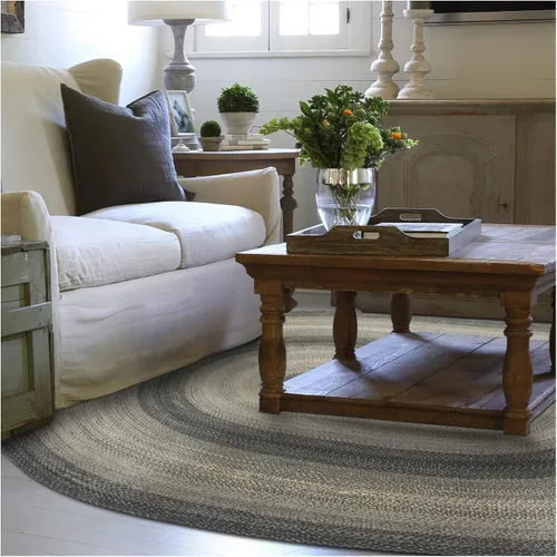 Miniatura 17 de Homespice Alfombras de Área Ovaladas Trenzadas de Yute Denim Azul de 8x10 pies para Sala de Estar, Dormitorio y Comedor. Apto para Mascotas. Estilos