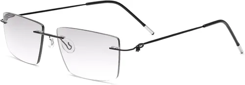 Miniatura 7 de YIMI Lentes de sol multifocales progresivos sin montura para hombres y mujeres, lentes de sol trifocales con bloqueo de luz azul Negro