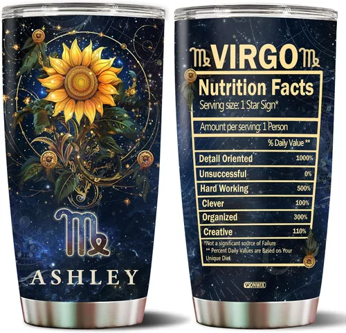Miniatura 14 de Regalos personalizados de acuario para mujeres, constelación del zodiaco, astrología, aislado, 20 onzas, taza de café de acero inoxidable con tapa