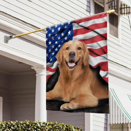 Miniatura 20 de FLAGWIX Banderas de perro patriota americano, bandera de perro labrador retriever de doble cara, decoración para el hogar, exterior, bandera