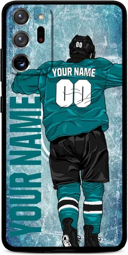 Miniatura 20 de Funda personalizada de bricolaje con nombre y número de hockey sobre hielo para Samsung Galaxy Note 20/20 Ultra 10 Pro Note 9 8, silicona líquida