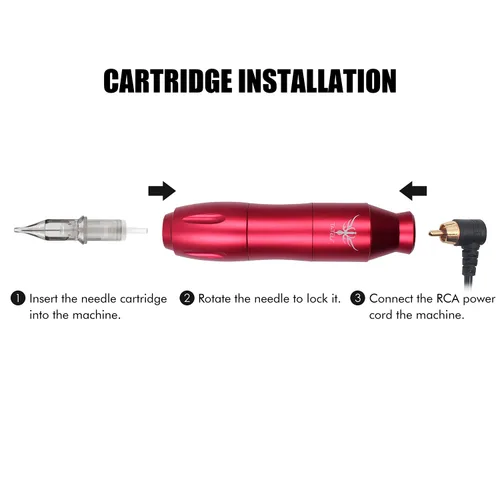 Miniatura 5 de TATELF Kit de bolígrafo rotativo para tatuaje, juego completo profesional de inicio de máquina con 40 agujas de cartucho, fuente de alimentación