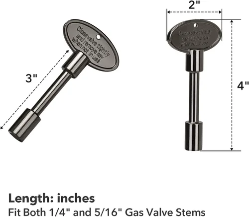 Miniatura 3 de Skyflame Kit de válvula de llave de gas recta de 1/2 pulgada para chimenea con brida y un par de llaves de 3 pulgadas