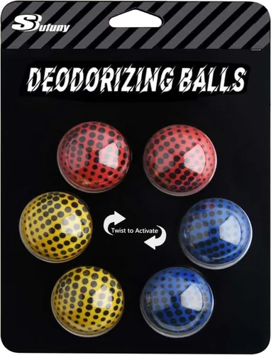 Pelotas desodorantes para tenis, pelotas desodorantes para tenis, bolsas de gimnasio y casilleros, bolas eliminadoras de olores, paquete de 6