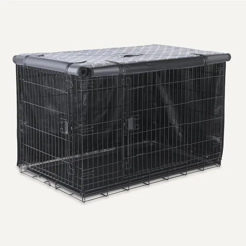 Miniatura 3 de Amazon Basics Funda para jaula de perro para jaulas de alambre de 48 pulgadas, resistente con paneles con cremallera, poliéster reciclado