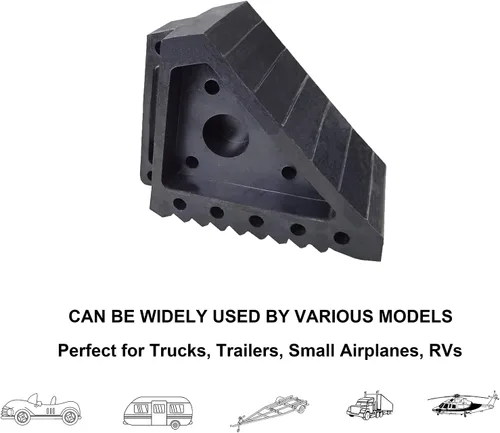 Miniatura 5 de HOXWELL Calzas de goma sólidas y resistentes, paquete de 2 unidades, de alta calidad para automóvil, remolques de viaje, RV, camión y ATV
