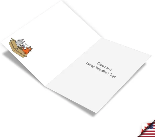 Miniatura 2 de NobleWorks Tarjeta de felicitación del día de San Valentín con sobre de 5 x 7 pulgadas para hombres, mujeres y parejas (1 tarjeta) caja de gato