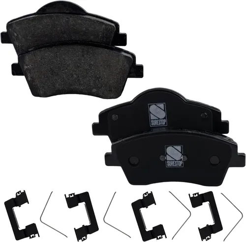 SureStop Juego de pastillas de freno compatible con Volvo XC40 delantero 2019-2022 para modelos con rotores de freno de 11.654 in, incluye clips
