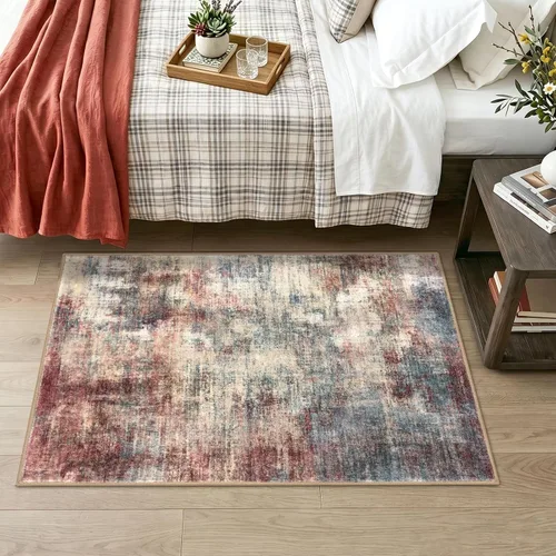 Miniatura 811 de IOHOUZE Alfombra abstracta lavable de 3 x 12 pies para pasillos, antideslizante para cocina, camino de entrada de lana sintética para interiores