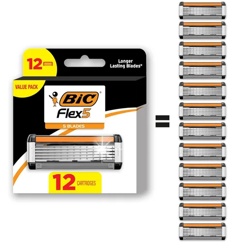 Miniatura 11 de BIC Flex 5 - Maquinillas de afeitar recargables para hombres, repuestos de maquinillas de afeitar de larga duración con 5 cuchillas para un afeitado