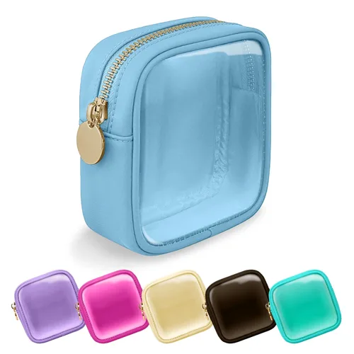 Miniatura 94 de Estuche pequeño para lápices y maquillaje para bolso, lindo estuche de lápices, bolsa de pinceles de maquillaje de nylon con cremallera, estuche