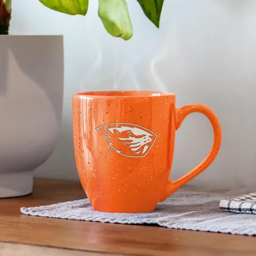 Miniatura 2 de NCAA Oregon State Beavers - Taza de café de cerámica grabada con láser de 16 oz en color del