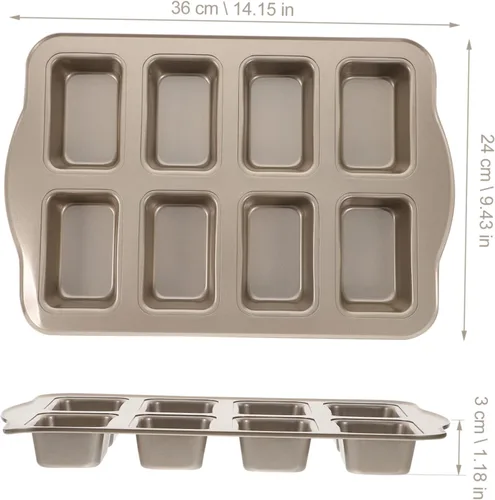 Miniatura 7 de MAGICLULU Mini molde para hornear pan, de acero al carbono, para hornear, molde de metal antiadherente para asar para cafeterías caseras