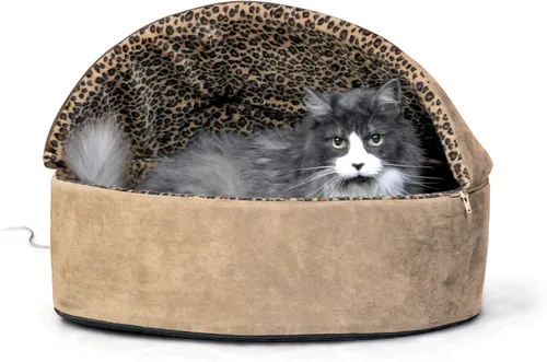 K&H Pet Products Thermo-Kitty Bed Deluxe - Cama Calefactada de Lujo para Gatos Grandes - Cama Calefactada para Mascotas de Interior para Perros y