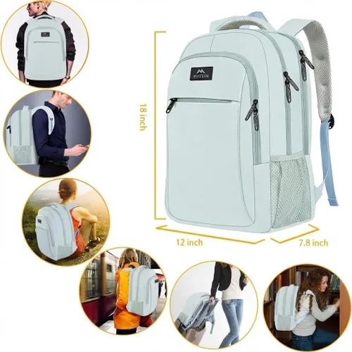 Miniatura 6 de MATEIN Mochila de viaje para laptop, mochila escolar ligera antirrobo para niñas, niños y estudiantes con puerto de carga USB, mochila resistente al