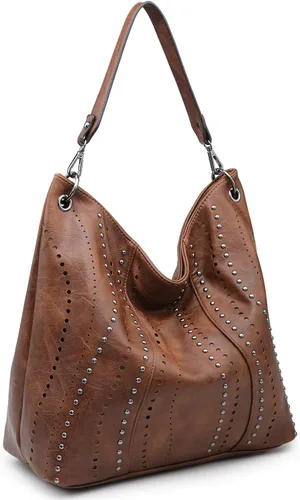 VONMAY Monederos para mujer, bolsos de cuero vegano, grandes tachuelas para damas, bolsas hobo, bolso de mano, bolso de hombro
