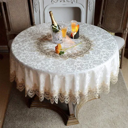 Miniatura 11 de ARTABLE Mantel redondo de encaje rústico macramé bordado manteles de mesa para cosecha, decoración de aparador, granja, cocina y hogar