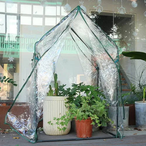 Miniatura 6 de Gardzen Mini invernadero resistente portátil, casa verde, tienda de campaña transparente, pequeño invernadero para plantas de interior y exterior