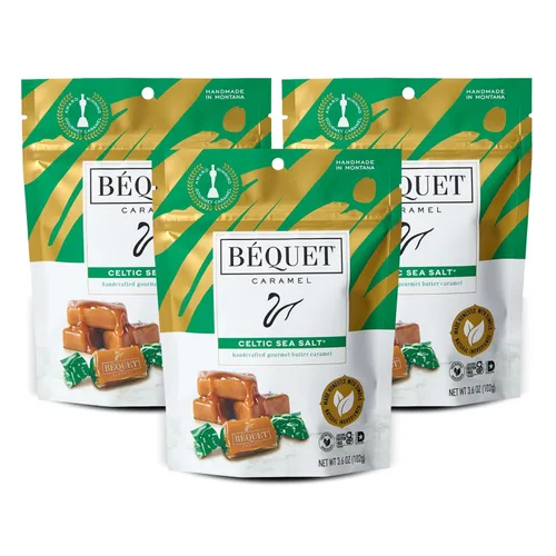 Miniatura 13 de Béquet Caramelo – Caramelo de sal marina celta – Caramelo gourmet – Caramelo de caramelo salado envuelto individualmente – Hecho en Montana – Kosher