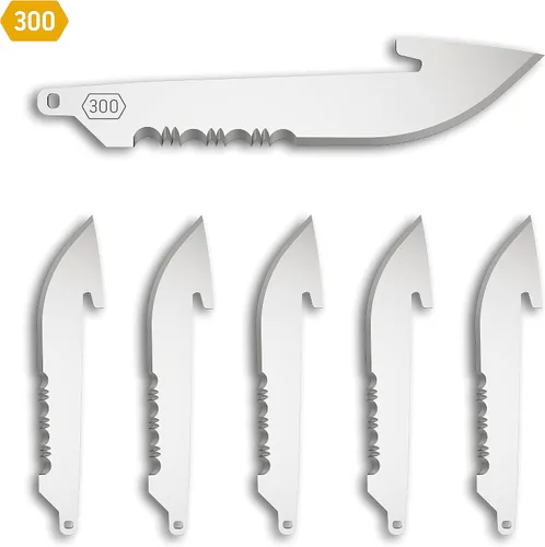 Miniatura 5 de OUTDOOR EDGE Paquete de Cuchillas de 3.0" Punta Caída con Dentado (Negro, 6 Cuchillas), Código de Compatibilidad de Cuchilla 300