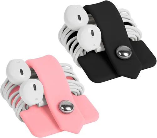 Organizador de auriculares de silicona para auriculares, enrollador de cables para auriculares, organizador de cable de envoltura, enrollador de