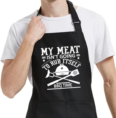 Miniatura 7 de Divertido delantal de barbacoa para hombres con bolsillos, delantales de cocina para cocina, regalos para papá, mamá, cumpleaños, Navidad