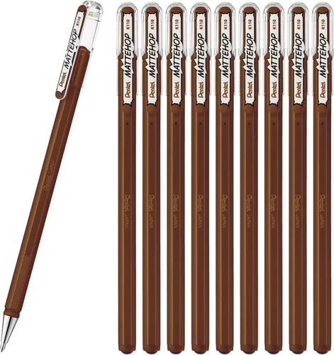 Miniatura 34 de Pentel Mattehop - Cartera con rodillo de gel de 0.039 in, 7 piezas, colores originales Surtido