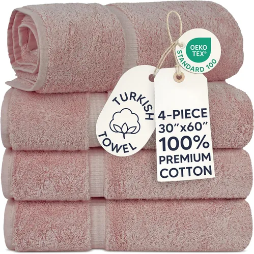 Miniatura 8 de Chakir Turkish Linens - Toallas turcas de 100% algodón, suaves y absorbentes (4 paños, color gris)