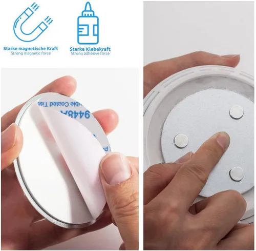 Miniatura 3 de Almohadillas adhesivas magnéticas para detector de humo 3 piezas Montura de fijación magnética para alarma de humo sin perforación Soporte magnético