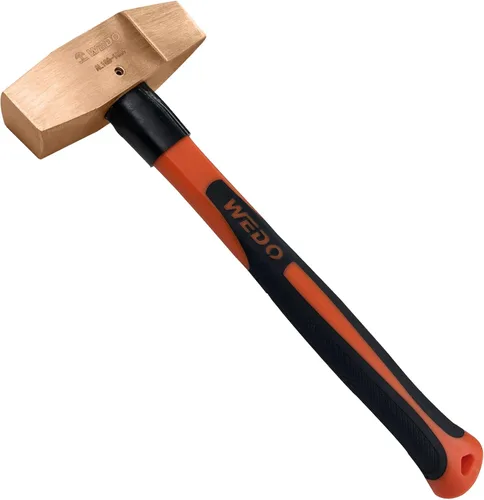 Miniatura 9 de WEDO Martillo de maquinistas sin chispas, martillo de chapa de 1.1 lb/450g, martillo de cruz Peen, longitud 12.205 in, mango de fibra de vidrio