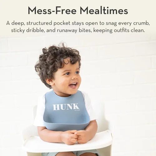 Miniatura 3 de Bella Tunno Wonder Bib - Baberos de silicona ajustables para bebés niñas, silicona duradera e impermeable libre de BPA, Taco Bell Taco Belle