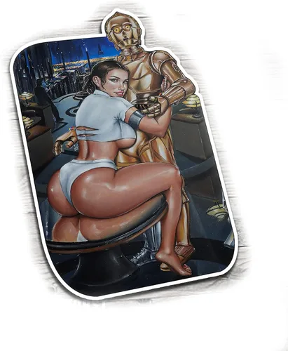 Miniatura 20 de Jeremy Worst pegatina de 10 cm "Arte adhesivo de Star Wars R2D2 Princesa Leia Pinup Regalos Señor Jedi Darth Vader Ayúdame Obi Uno cosas juguetes