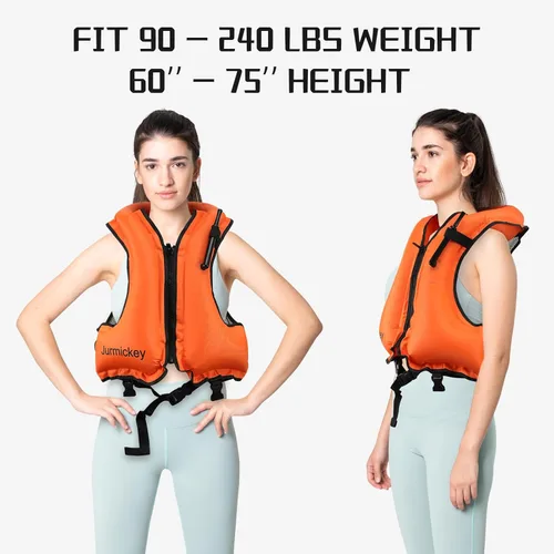 Miniatura 3 de Chaleco de esnórquel para adultos, chaleco inflable de esnórquel para hombres y mujeres, chaqueta de natación portátil y chaleco de flotabilidad