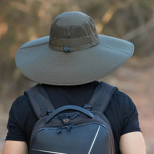 Miniatura 3 de Leotruny Sombrero de pescador de ala súper ancha UPF50+ sombrero impermeable para pesca, senderismo, camping