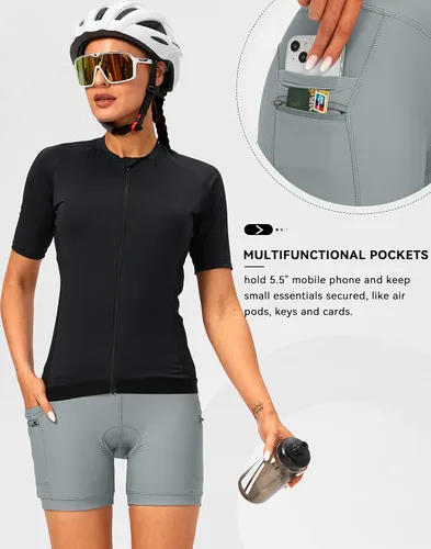 Miniatura 5 de Bikewa Pantalones cortos de ciclismo acolchados 4D para mujer, ropa interior de ciclismo, ciclismo de carretera, ciclismo de giro, pantalones cortos