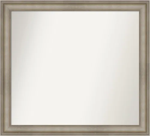 Miniatura 8 de Amanti Art Espejo de baño plateado para sobre el fregadero, 26 x 26 pulgadas, espejo cuadrado de plata antigua, marco de madera tradicional mediano