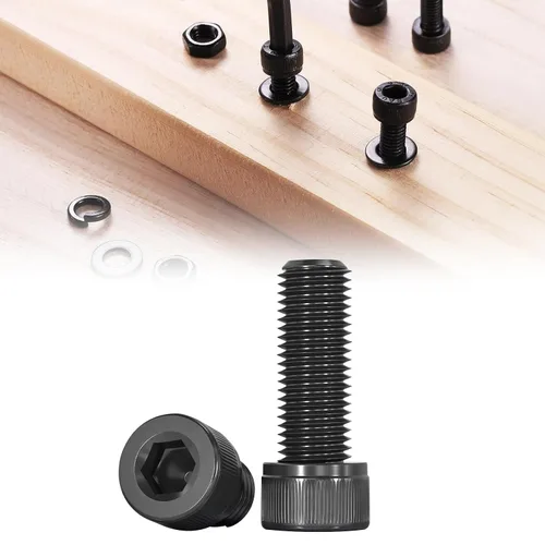 Miniatura 11 de Tornillos de cabeza hueca M4 x 0.236 pulgadas, tornillos hexagonales de acero de aleación de grado 12.9, acabado de óxido negro, totalmente roscado