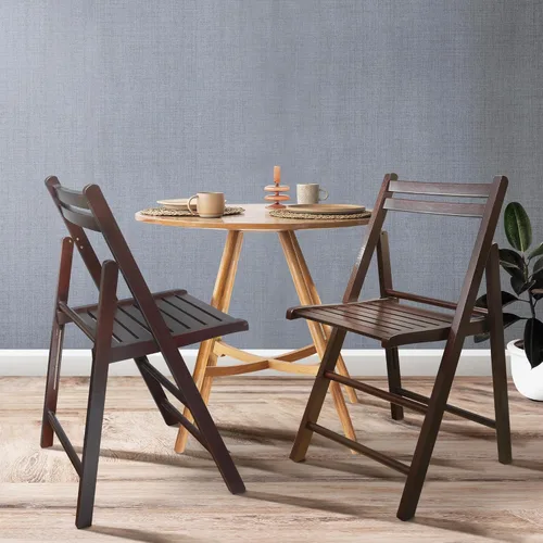 Miniatura 7 de Casual Home Juego de 2 sillas plegables de madera - Espresso