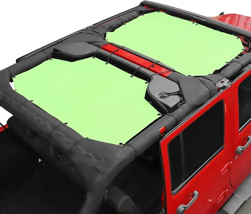 Miniatura 14 de JeCar Cubierta de malla para parasol delantero y trasero, protección UV, protección UV, accesorios exteriores compatibles con Jeep Wrangler de 4