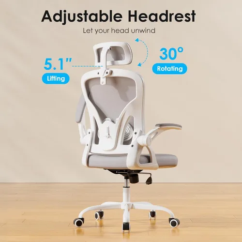 Miniatura 5 de Farini Silla Ergonómica de Oficina, Silla de Escritorio para Oficina en Casa con Reposacabezas, Silla de Computadora de Respaldo Alto con Respaldo