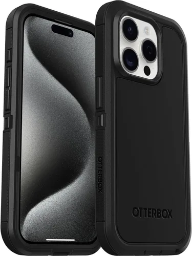 Miniatura 6 de OtterBox Funda transparente para iPhone 15 Pro (solamente) Defender Series XT, lado oscuro (negro/transparente), sin pantalla, resistente, se ajusta