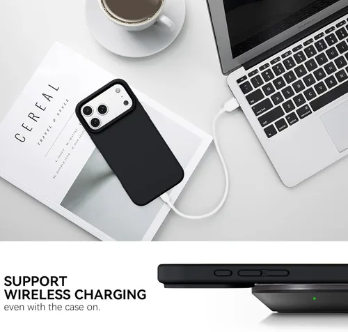 Miniatura 7 de GUAGUA Funda compatible con iPhone 17 Pro Max de 6.9 pulgadas, silicona líquida, goma de gel suave, delgada, forro de microfibra delgada