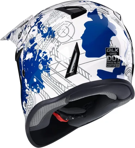 Miniatura 4 de GLX GX623 - Conjunto de casco para ATV/moto de tierra para jóvenes - Camuflaje, Pequeño - DOT