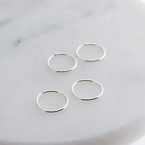 Miniatura 18 de Juego de 2 pares de anillos de nariz para cartílago pequeños para mujer, tragus, tabique, hélix, múltiples piercings finos