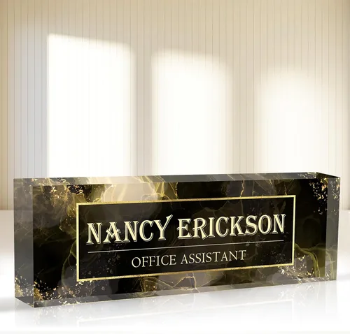 Miniatura 22 de Placa de nombre de escritorio personalizada, regalos personalizados de agradecimiento a los empleados, placa de identificación acrílica