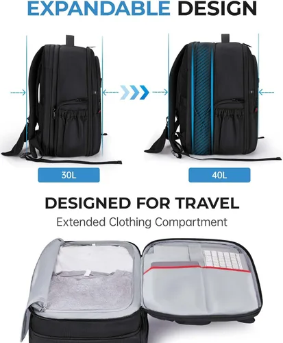Miniatura 2 de BAGSMART Bolsa para cámara DSLR, mochilas impermeables para fotógrafos, funda para cámara con compartimento para laptop, 15.6 pulgadas, color negro