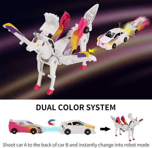 Miniatura 3 de Juguete de coche transformable Unicornio, coche deportivo de colisión mágico Unicornio, coche transformable para niños Robot adecuado para niños